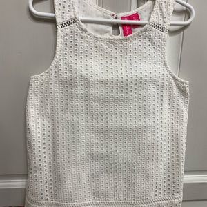 LILLY PULITZER Girl’s White Eyelet Top Size 5T